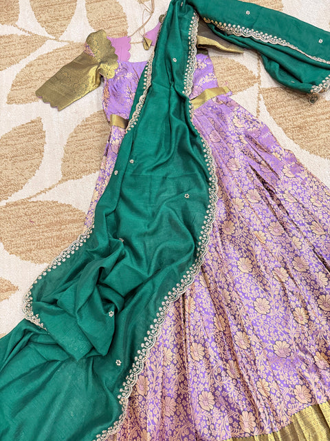 Teen Lehangas - Premium Kanchi Pattu Lehanga Set