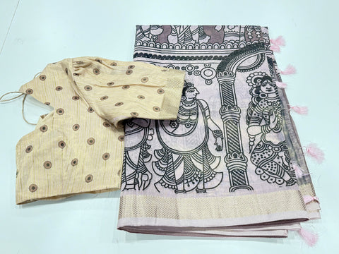 Kalamkari Tissue Silk Saree