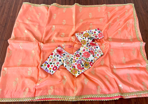Munga Crepe Saree with matching blouse