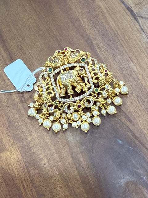 Pure 925 Silver CZ Elephant Pendant