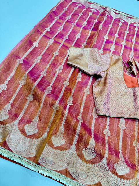 Crush Tissue Saree with Blouse