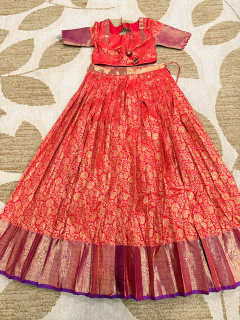 Teen Lehanga - Premium Kanchi Pattu Lehanga Set