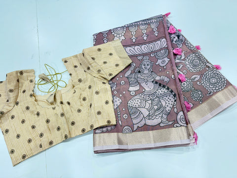 Kalamkari Tissue Silk Saree