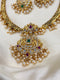 Pure 925 Silver CZ Kante Necklace with Earrings