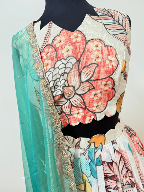 Women Large - Soft Organza Silk Lehanga Set