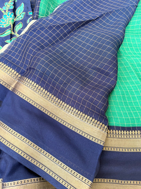 Georgette Saree with Kalamkari Blouse