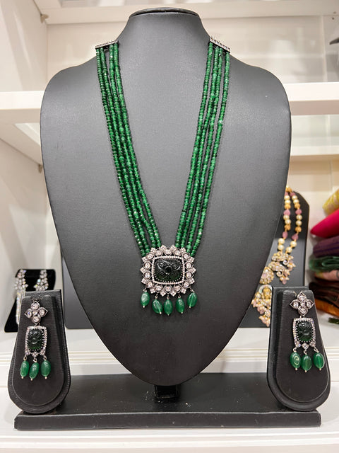 Victorian CZ Beaded Necklace Set