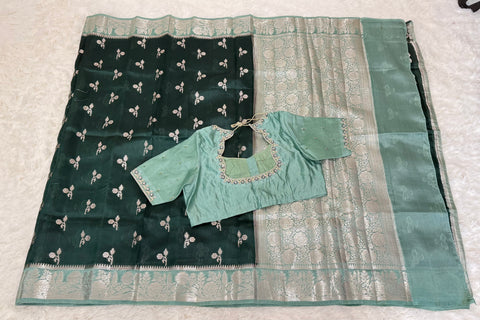 Green Mango Pattu Silk Saree