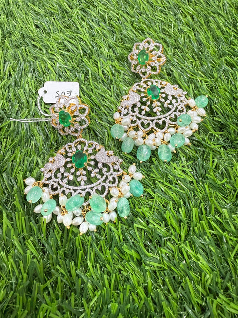 Pure 925 Silver CZ Earrings Set