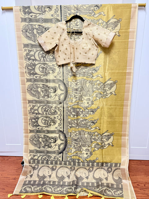 Kalamkari Tissue Silk Saree