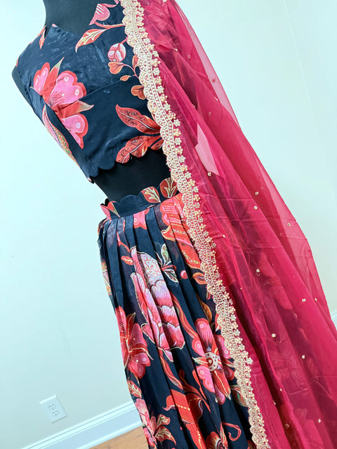 Women Large - Soft Organza Silk Lehanga Set