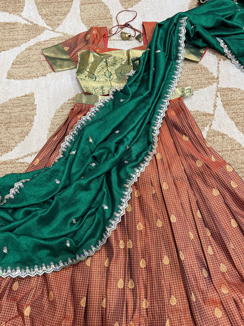 Teen Lehangas - Premium Kanchi Pattu Lehanga Set