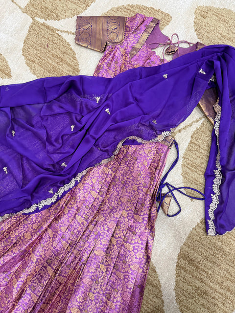 Teen Lehanga - Premium Kanchi Pattu Lehanga Set
