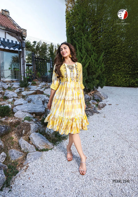 Pure Muslin Handwork Designer Frock/Dress