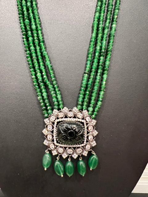 Victorian CZ Beaded Necklace Set