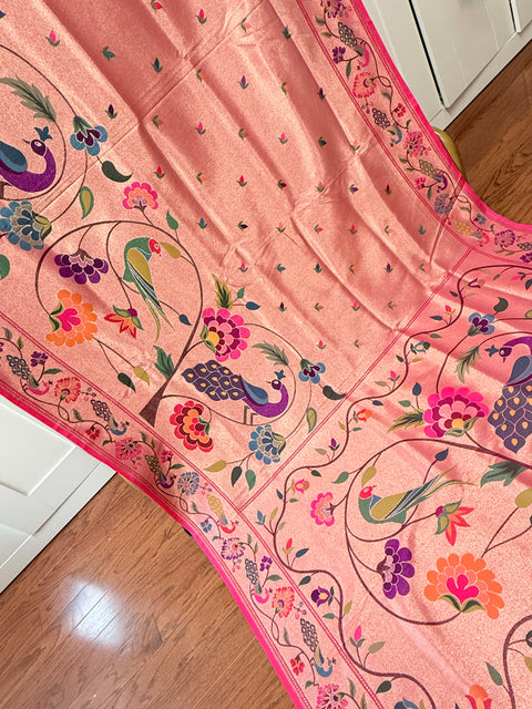 Pure Banaras Paithani Soft Tissue Silk Saree