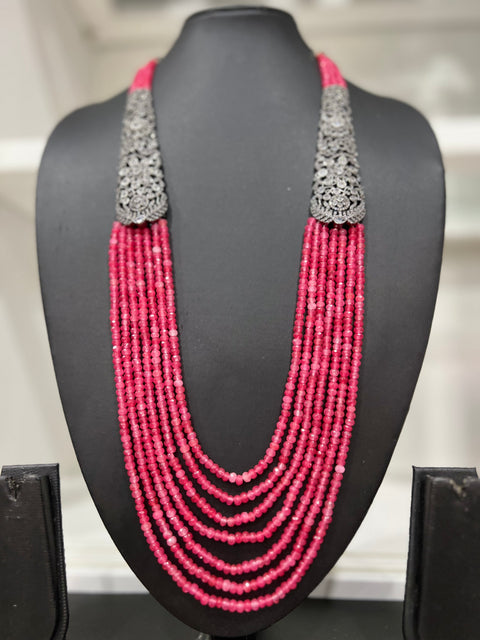 Victorian CZ Multilayer Beaded Necklace