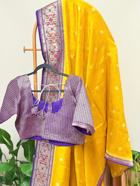 Warm silk saree with paithani border