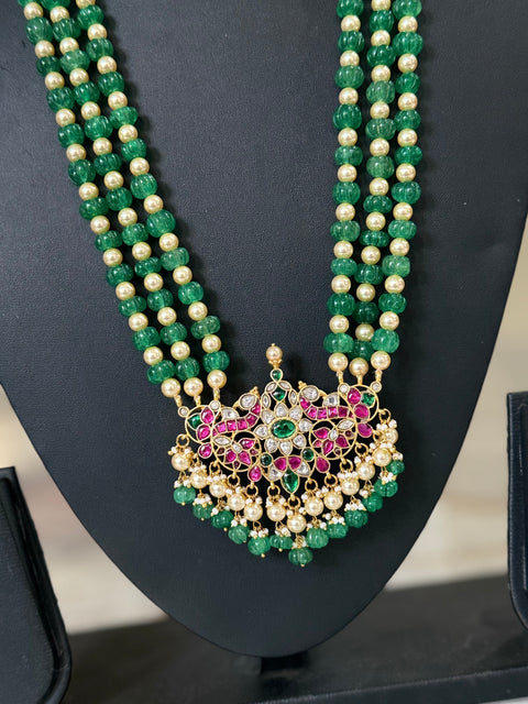 Pachi Kundan Jadau Beaded Necklace