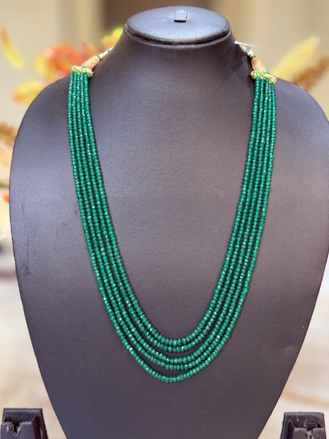 Natural Chatham Emerald Beads Mala
