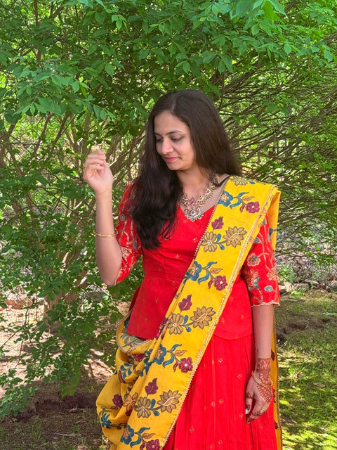 Teen/Adult Medium - Kalamkari Lehanga Set