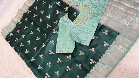 Green Mango Pattu Silk Saree