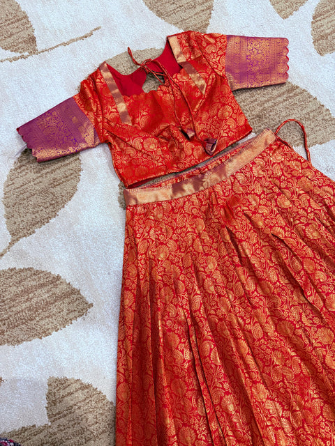 Teen Lehanga - Premium Kanchi Pattu Lehanga Set