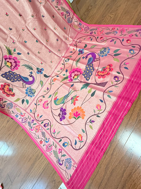 Pure Banaras Paithani Soft Tissue Silk Saree