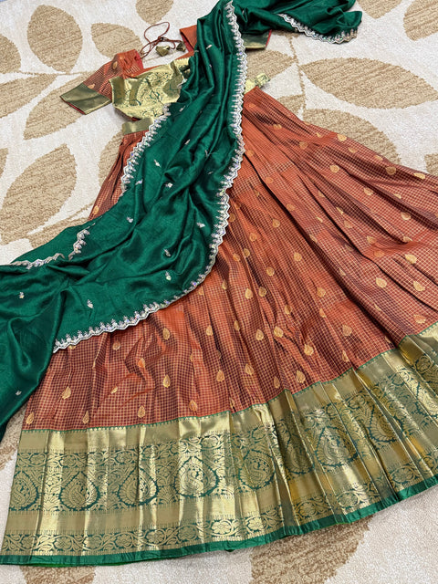 Teen Lehangas - Premium Kanchi Pattu Lehanga Set