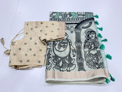 Kalamkari Tissue Silk Saree