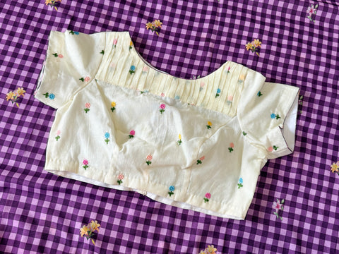 Mul Chanderi Checks saree with blouse