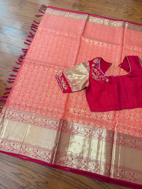 Pure Kanchipattu / Kanjeevaram Brocade Saree