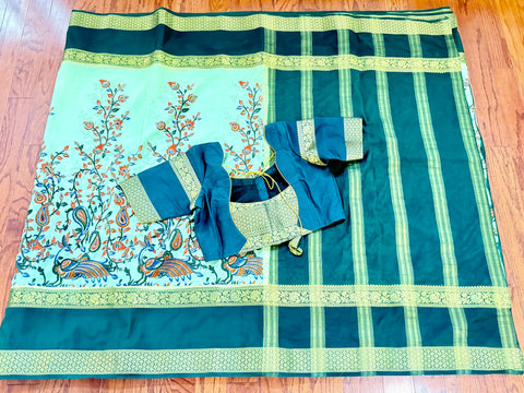 Dola Silk Kalamkari Saree