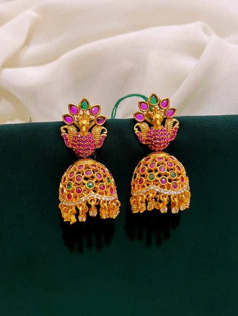 Pachi Kundan Jadau Jhumka Earrings