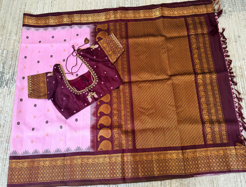 Pure Handloom Gadwal Pattu Saree