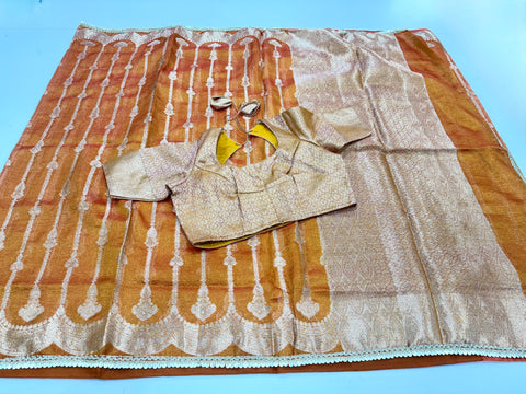 Crush Tissue Saree with Blouse