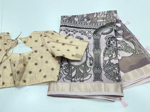 Kalamkari Tissue Silk Saree