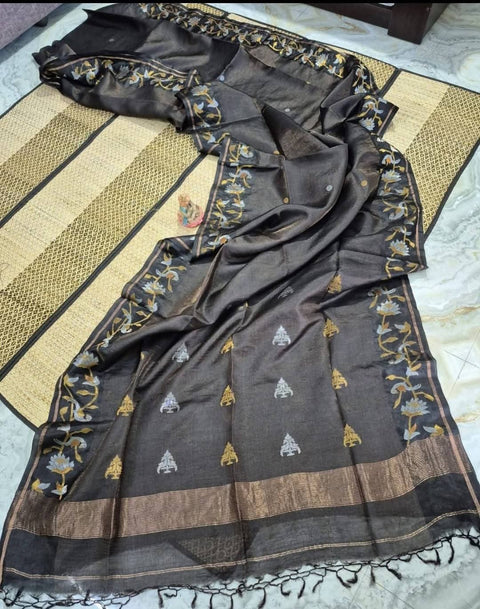 Pure Metallic Tussar Tissue Paithani Saree