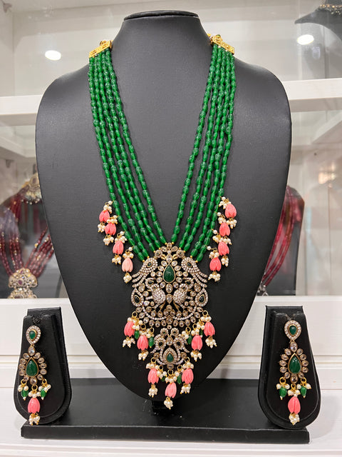 Victorian CZ Beaded Necklace Set