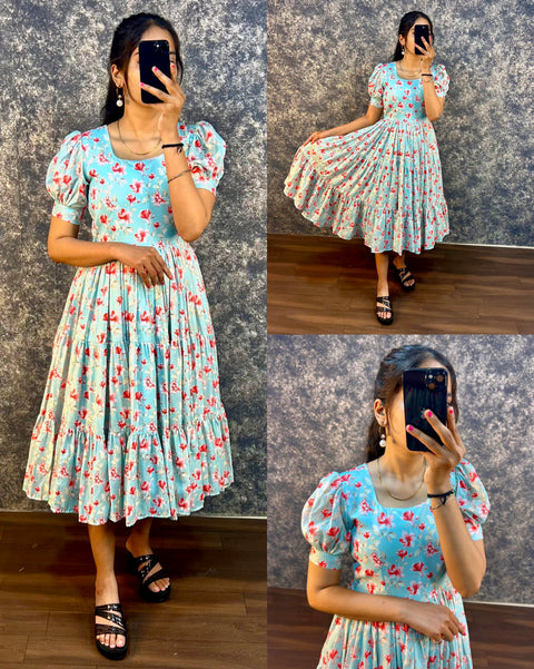 Soft Cotton Printed Frock Dress