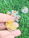 Pure 925 Silver Premium CZ, Coral and Jade Pendant and Studs
