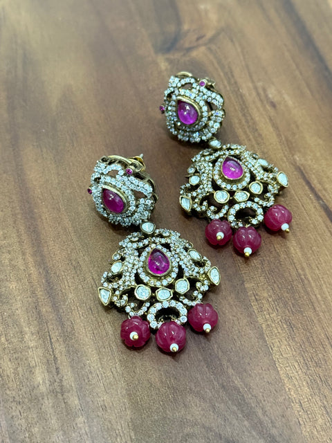 Pure 925 Silver Victorian Moissanite Earrings
