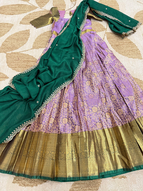 Teen Lehangas - Premium Kanchi Pattu Lehanga Set