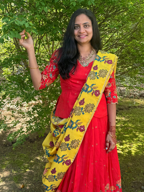 Teen/Adult Medium - Kalamkari Lehanga Set