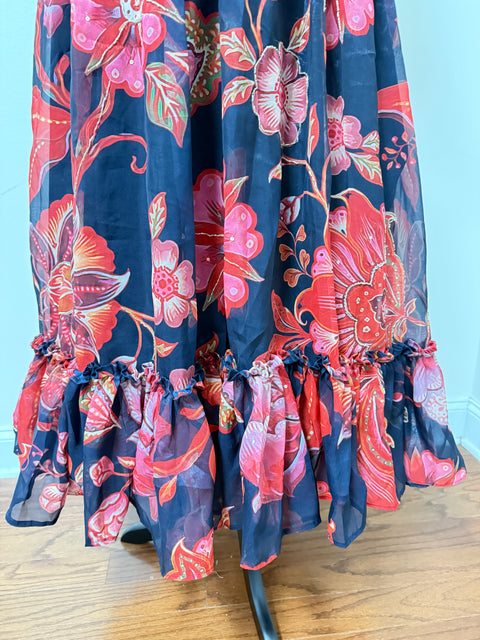 Women  Large - Trendy Soft Organza Silk Long Gown