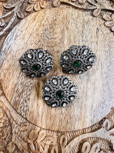 Pure 925 Silver Victorian Moissanite Pendant and Earrings