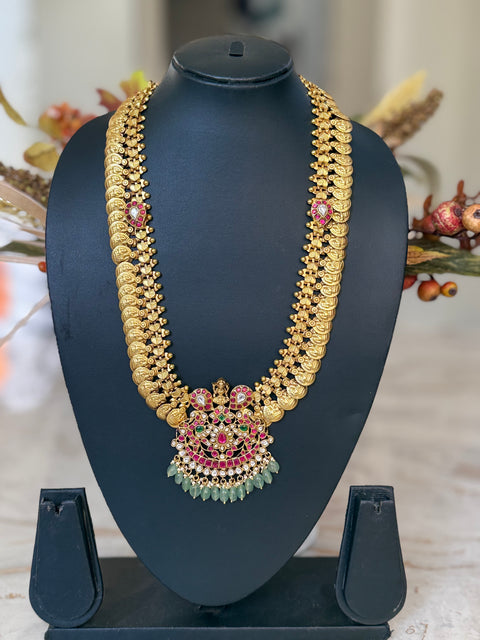 Pachi Kundan Jadau Kasu Necklace