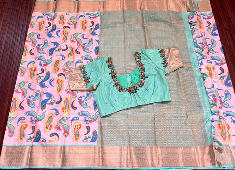 Semi Kanchipattu Soft Silk Digital Print Saree