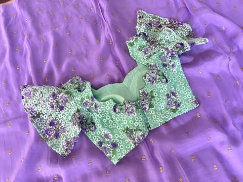 Semi Uppada Saree with matching blouse