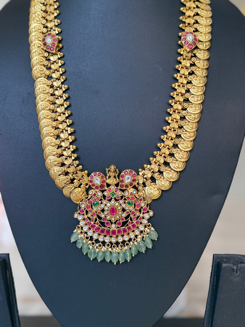 Pachi Kundan Jadau Kasu Necklace